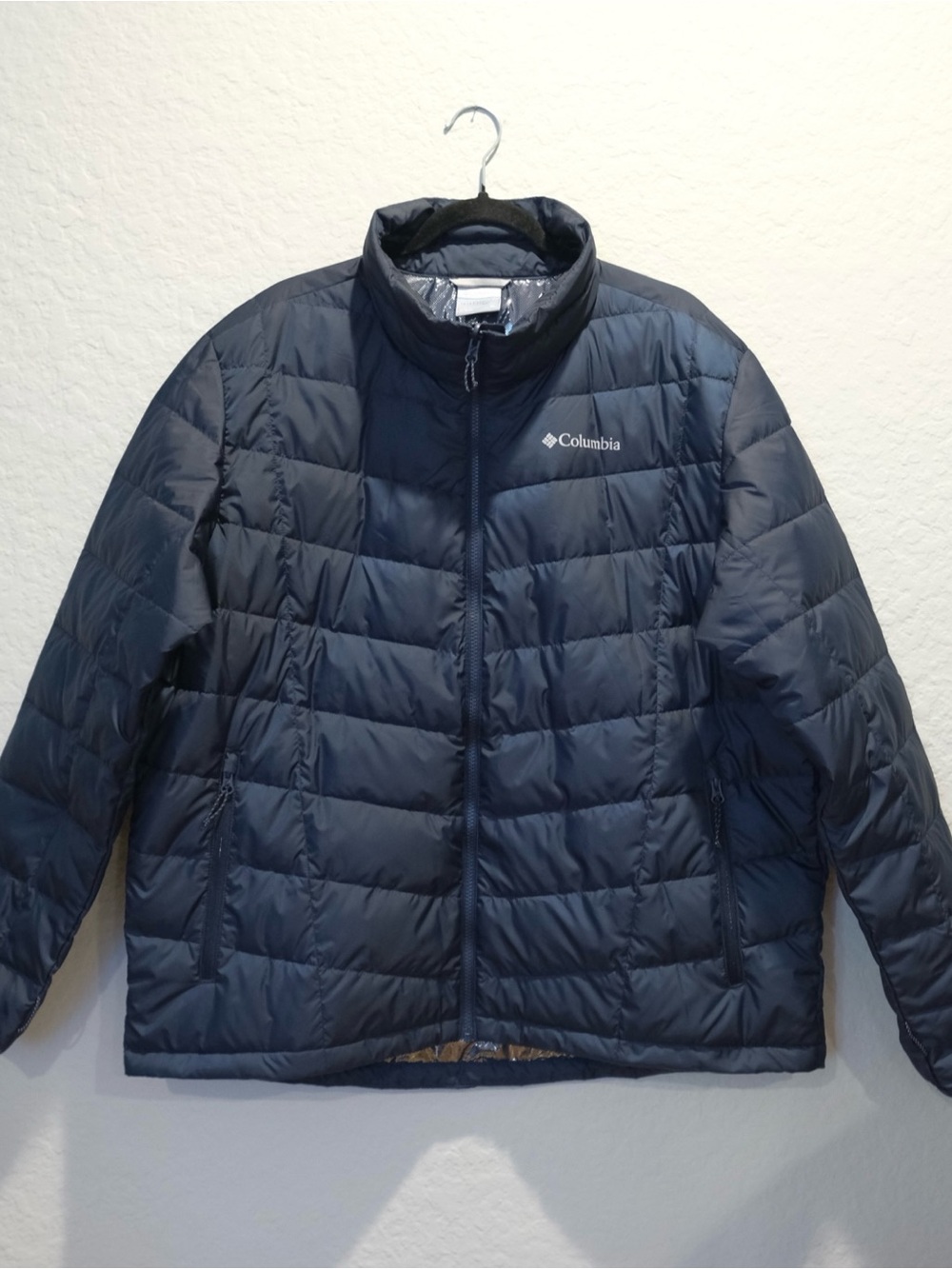 Columbia Omni Heat Interchange Puffer Jacket Men Size XL Blue Insulated Pockets